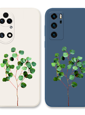 一枝树叶适用华为p60 p50 p40 p30 p20 p50pro手机壳畅享plus佛系中国风绿色菩提叶男女新款全包防摔硅胶软壳