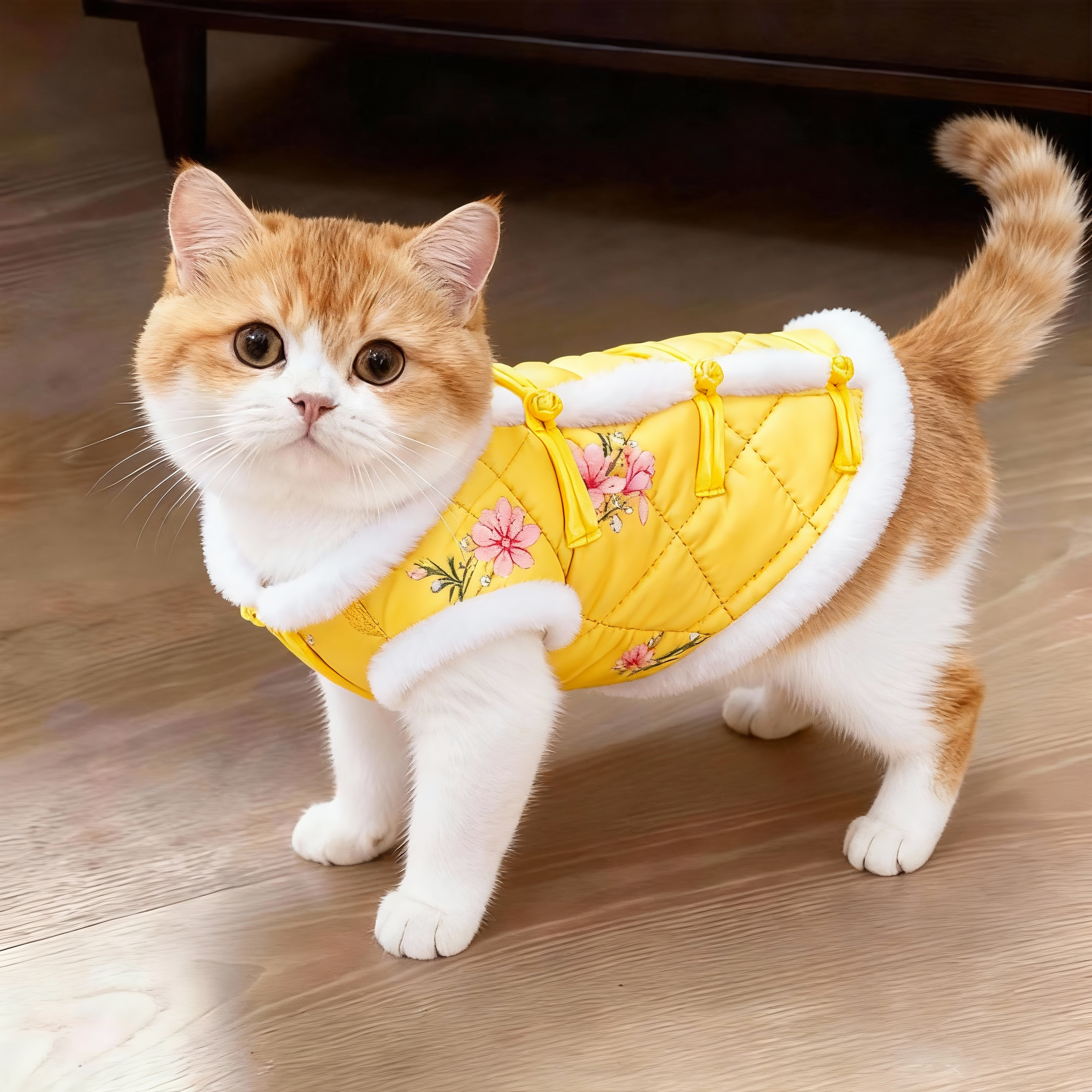 猫咪新年唐装冬季加厚保暖马甲