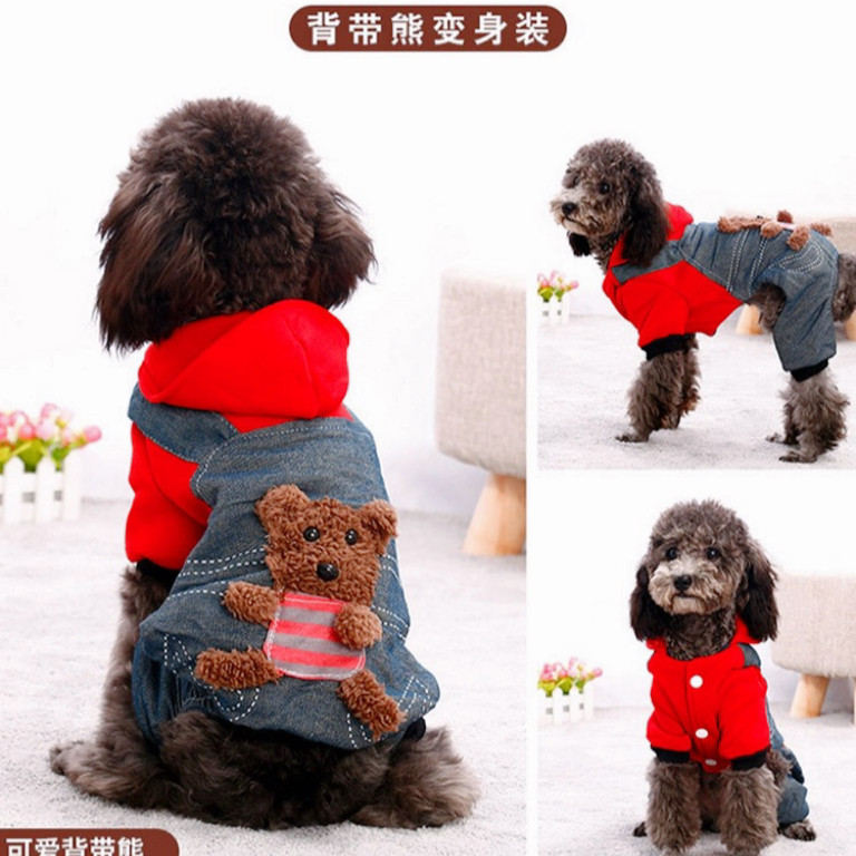 狗狗衣服秋冬加厚四脚衣泰迪比熊小型犬小狗保暖衣服猫咪冬天衣服