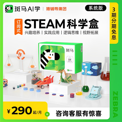 斑马科学实验STEAM教育套装一年版儿童动手逻辑思维拓展
