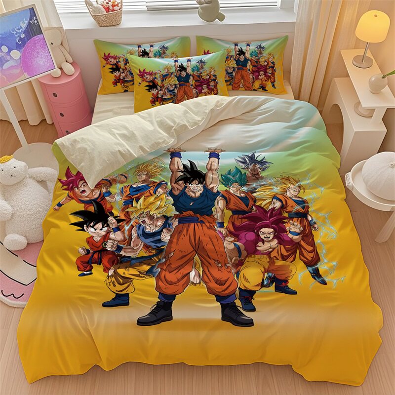 儿童卡通动漫七龙珠全棉床单四件套宿舍纯棉被套被单床笠三件套