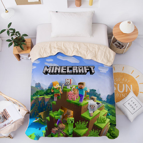 夏季儿童卡通我的世界夏凉被男孩游戏周边空调被可水洗薄被子被芯