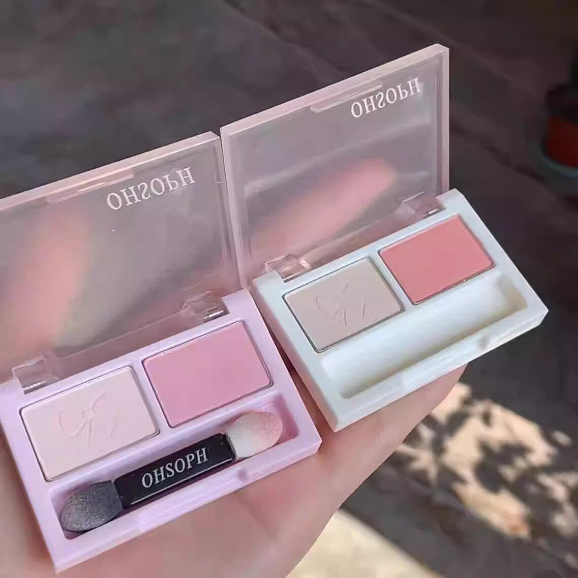 ohsoph卧蚕盘韩国高光粉盘轮廓提亮双色眼影粉卧蚕膏泪沟面部提亮