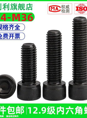 12.9级高强度内六角螺栓加长螺丝圆柱头杯头螺杆M24M27M30M33M36