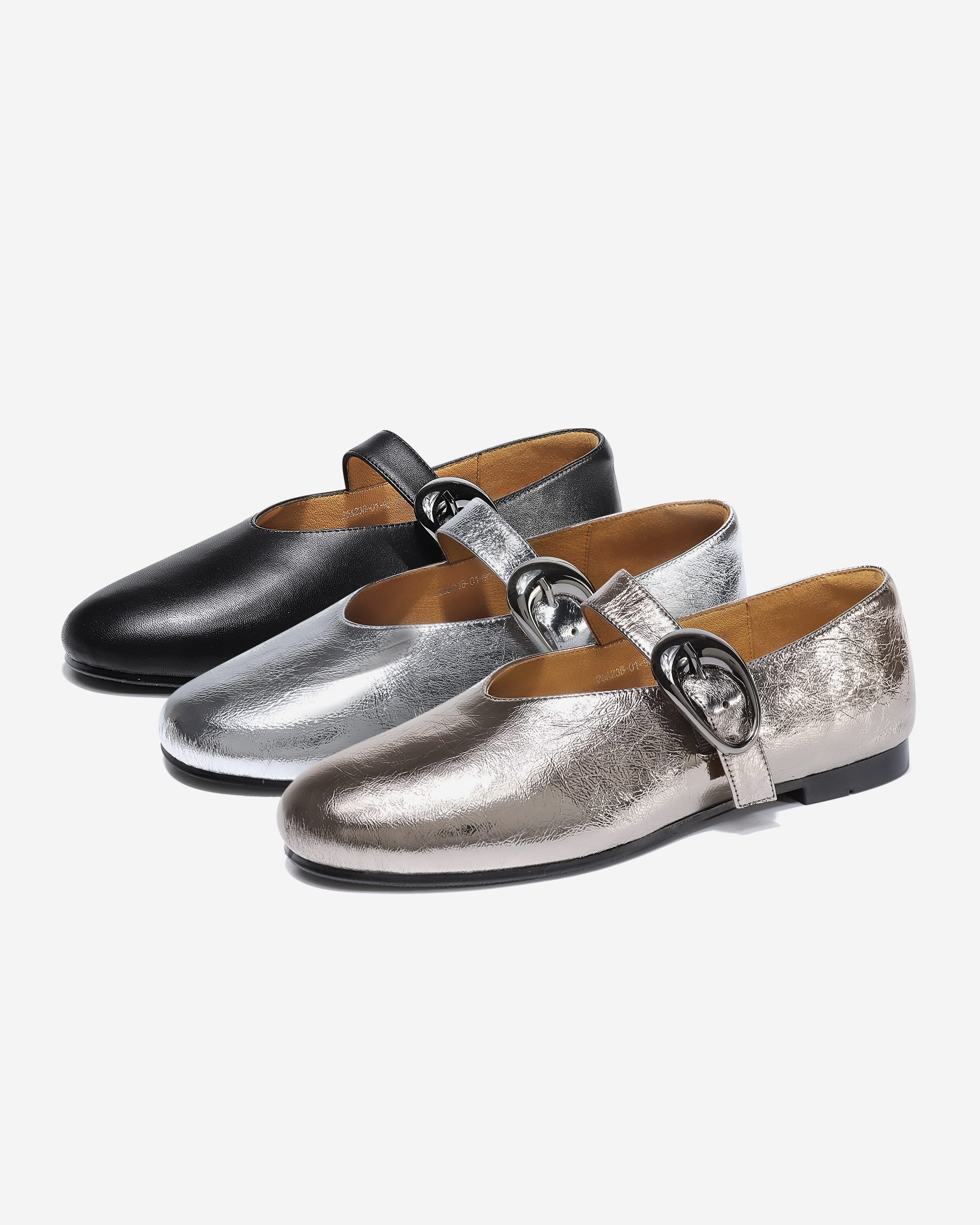 DUREN真皮平底女士单鞋玛丽珍