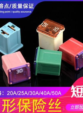 适配日本PEC汽车用方形短脚保险盒保险丝保险片20A30A40A50A60A