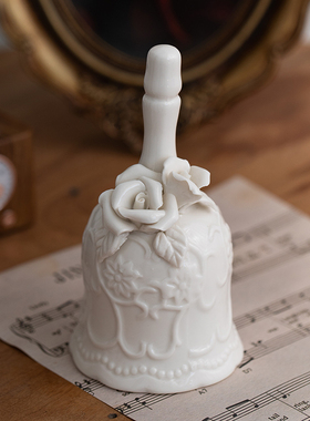 中式覆古风手摇铃铛呼叫提醒饭厅吧台送菜铃家用家居摆饰陶瓷