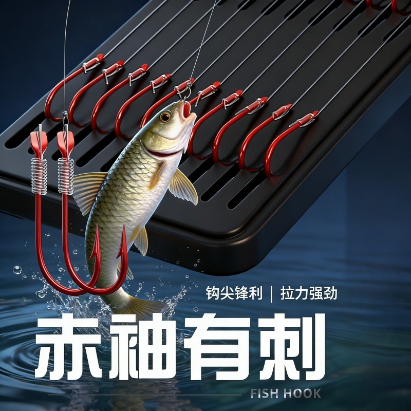 柳根专用鱼钩绑好赤袖子线双钩红袖有倒刺金袖无刺冰钓鲫鱼小鱼钩,户外/登山/野营/旅行用品,鱼钩,淘宝优惠券,粉丝福利购,淘宝优惠卷