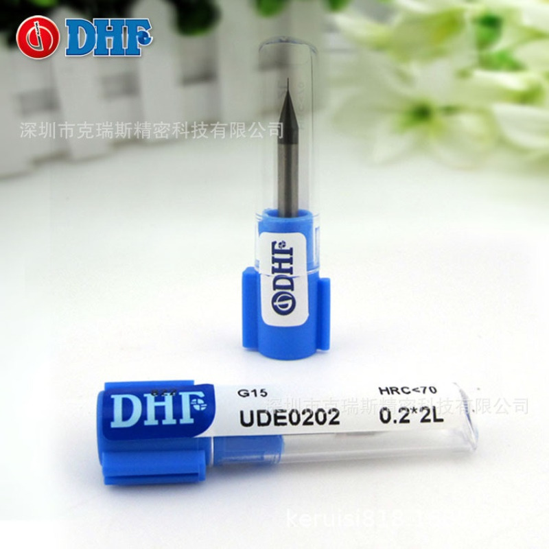 DHF铣刀 UDE0202 0.2*2L台湾德信发钨钢深沟避空小径刀HRC65