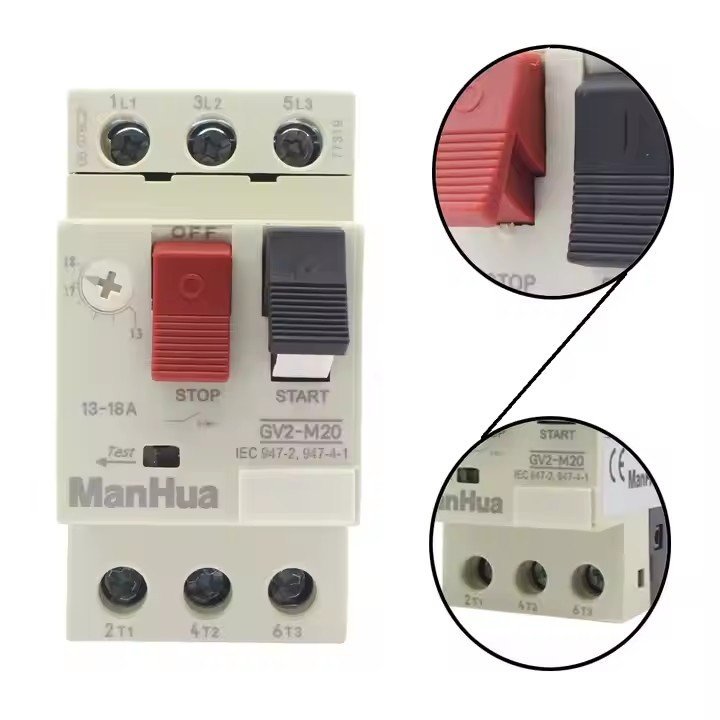 ManHua电机过载控制保护热磁型断路器GV2-M系列0.1-32A马达开关白