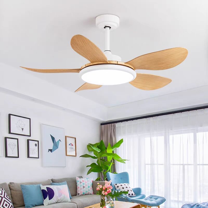 美式客厅吊扇灯北欧大风力变频风扇灯吸顶餐厅卧室静音风扇吊灯