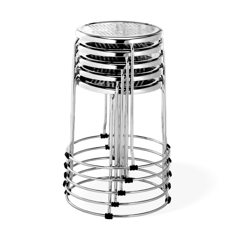 圆凳家用餐凳加厚椅子客厅凳仿不锈钢凳子钢筋铁凳现代简约小凳子