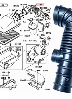 MR968839 MN135900 ,R404740 1505A118 帕杰罗V73W V63W 进气软管