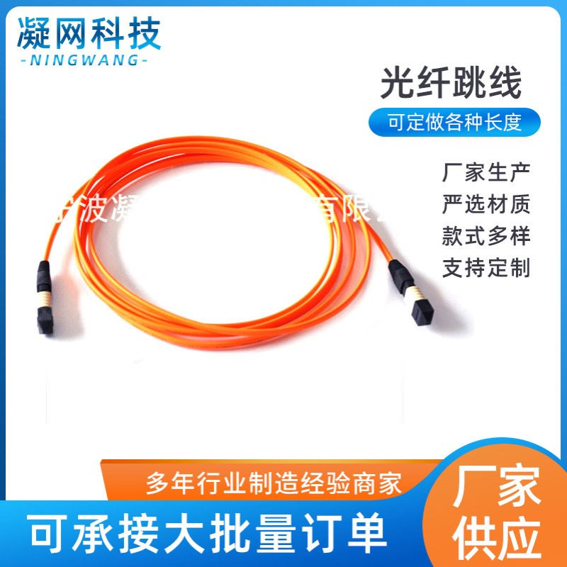 供应MPO（公头）-MPO（母头）12芯3米多模MTP光纤跳线