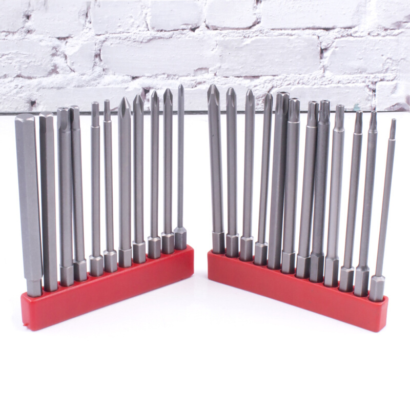 S2钢1/4气动风批头套装 十字梅花内六角组套23件套电动起子螺丝刀