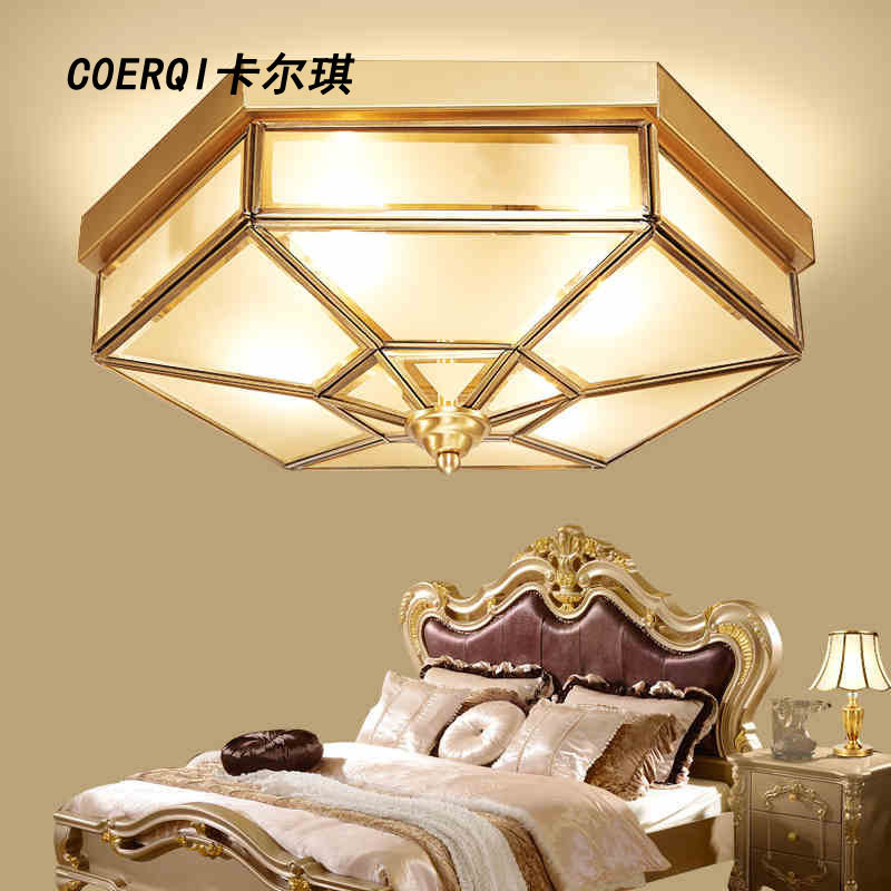 欧式铜灯面包吸顶灯全铜小卧室阳台过道门厅灯具时尚焊锡灯楼梯灯