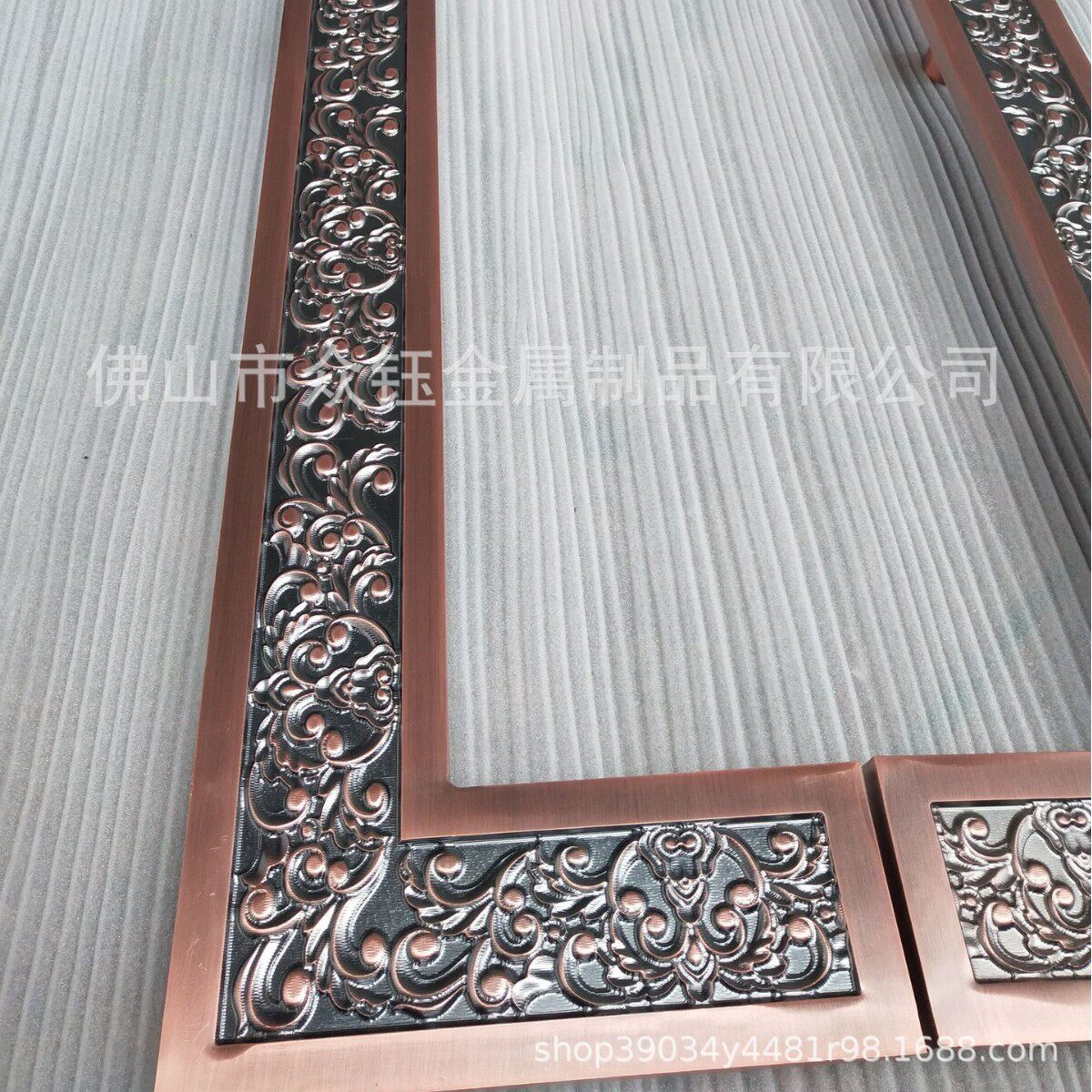 铜门大拉手紫铜仿铜雕花高档别墅入户门把手