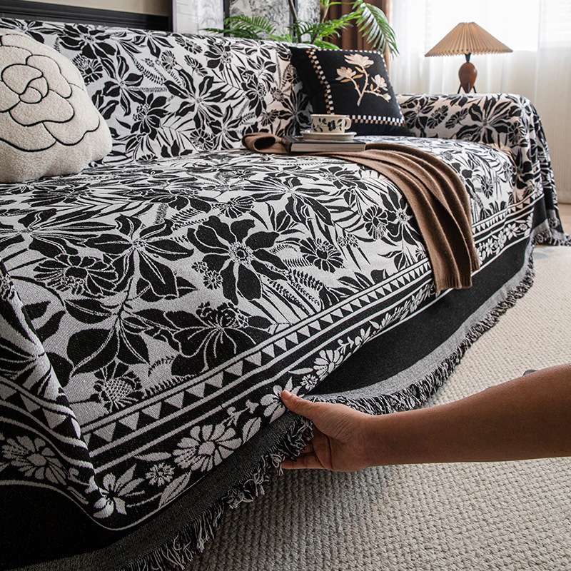 2025新款沙发盖布四季通用复古中古风沙发巾一整张全包套罩沙发毯