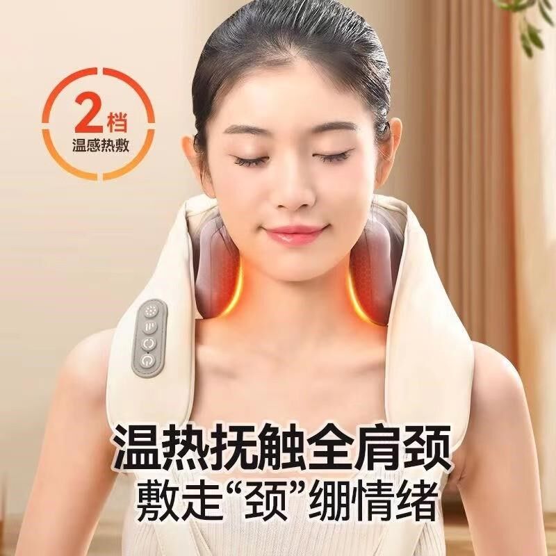 靓靓百货商行颈j椎按摩仪仿真人手肩腰部背部热敷仪揉捏斜方肌神