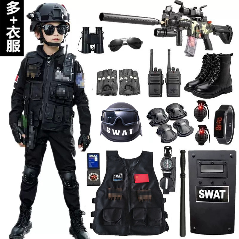 儿童小警察玩具枪套装特种兵演出服黑猫警长大全套装备水弹特警图片
