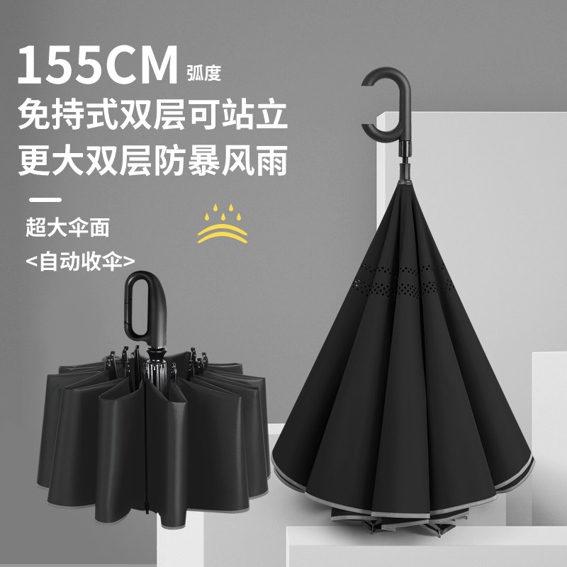 24骨超大自动反向伞男女汽车载双人加固抗暴雨专用雨伞长柄晴雨伞