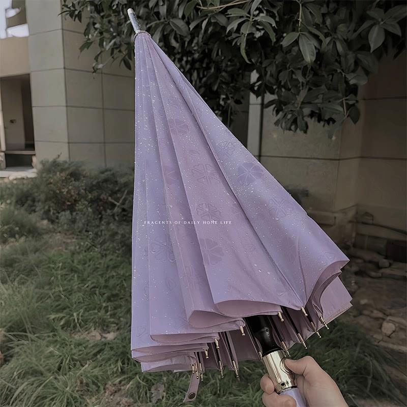 遇水开花雨伞新中式长柄伞大号加大加厚加固学生上学专用晴雨厂家