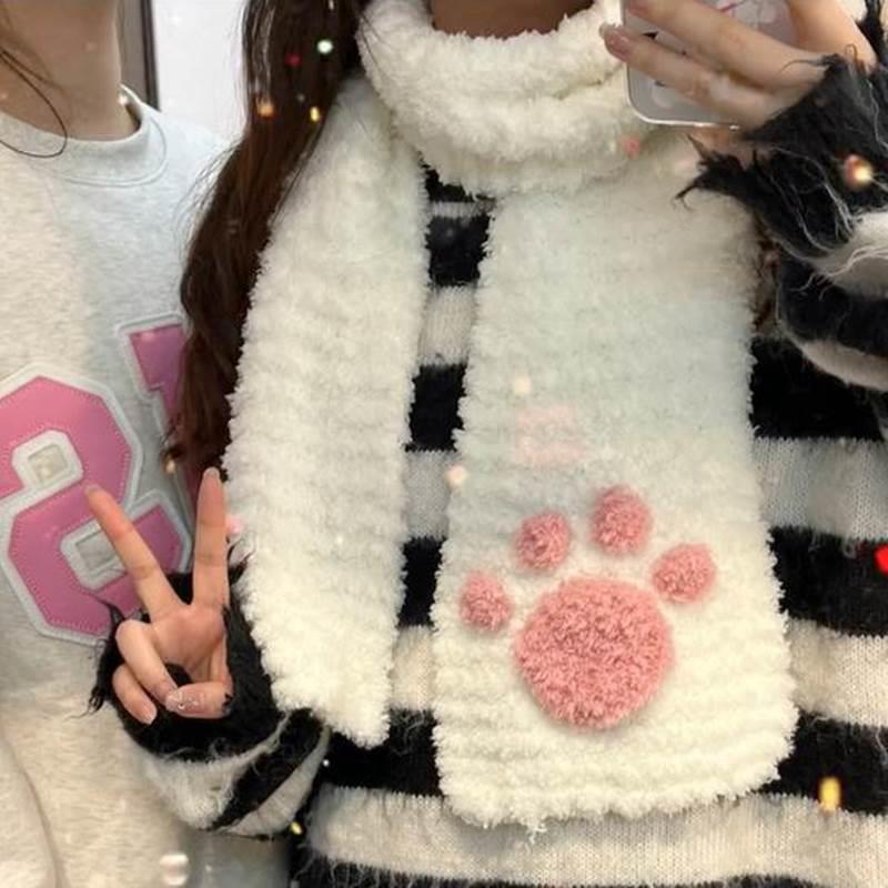 猫爪围巾毛线手工diy编织围巾手套冬季珊瑚绒线团自制送男女厂家