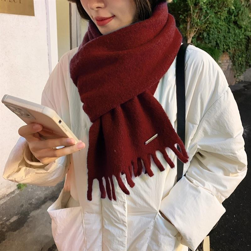 围巾冬季女高级感2024新款百搭含羊毛加厚保暖米白色围脖披肩厂家