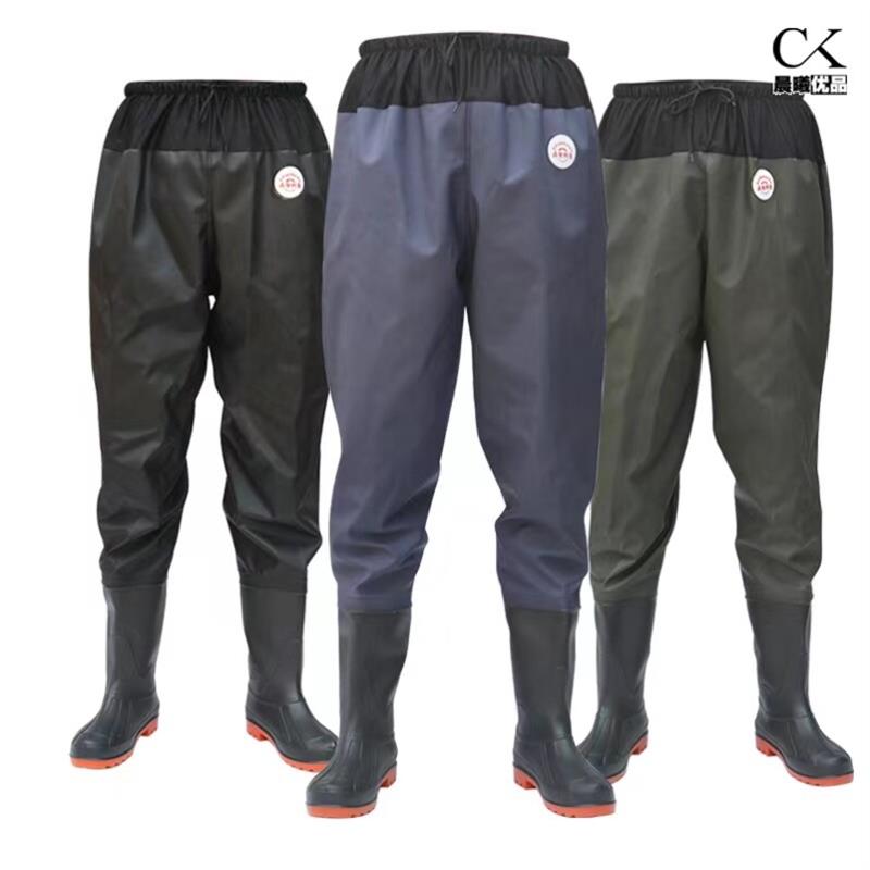 下水裤水库雨裤带雨鞋防水衣服水鞋半身连体水裤男叉抓鱼全身厂家