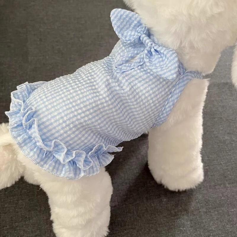 宠物小狗狗夏天衣服猫咪博美泰迪比熊春季薄款蝴蝶结背心吊厂家