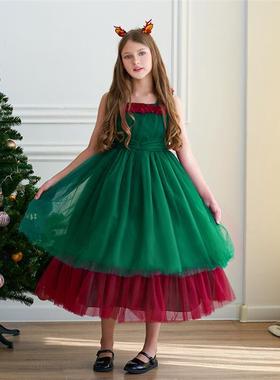 圣诞节儿童服装女童圣诞礼服裙舞会派对晚礼服公主裙Christm厂家