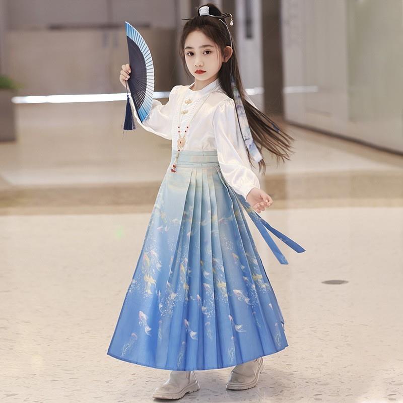 明制汉服女童2026新款春秋款马面裙套装国风新中式儿童唐装拜厂家