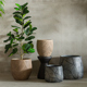 水泥花盆简约室内阳台大口径高档户外庭院绿植盆栽装 饰花器摆件