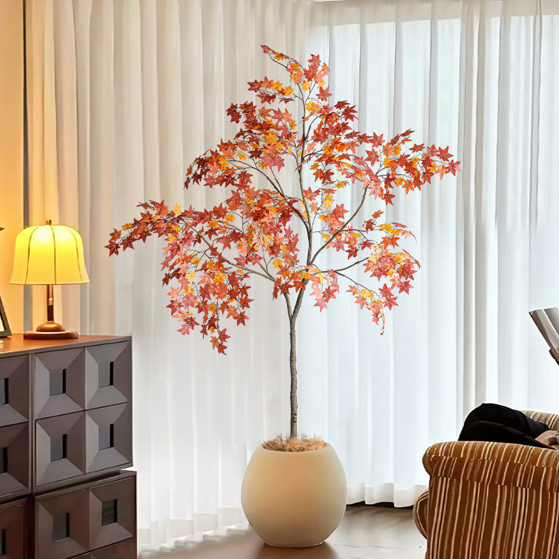 枫树仿真绿植室内沙发旁高端轻奢假植物仿生盆栽大型客厅装饰摆件