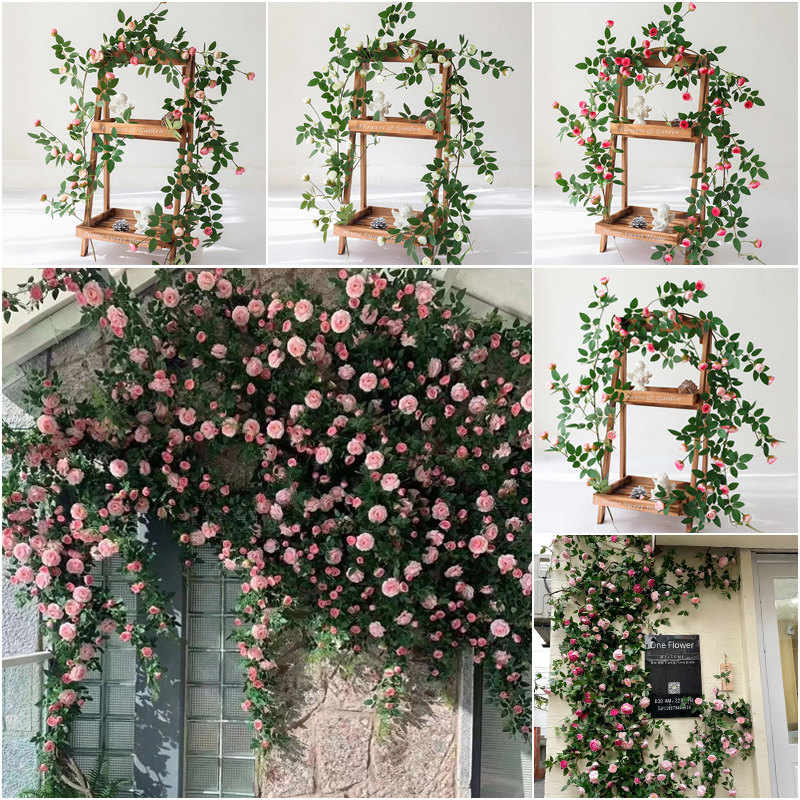 仿真玫瑰花藤蔓爬墙月季假花藤条空调管子装饰网红打卡拍照花墙,家居饰品,仿真花/假花,淘宝优惠券,粉丝福利购,淘宝优惠卷