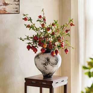 富贵红石榴果仿真花客厅摆设年宵花艺假花摆件绿植干花高级感逼真