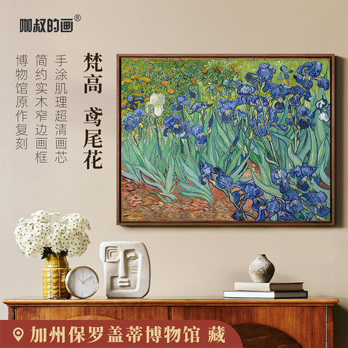 梵高-鸢尾花版画现代简约客厅装饰画玄关挂画北欧风餐厅卧室壁画 - 封面