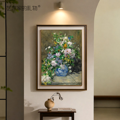 中古风玄关正对门装饰画春之花束