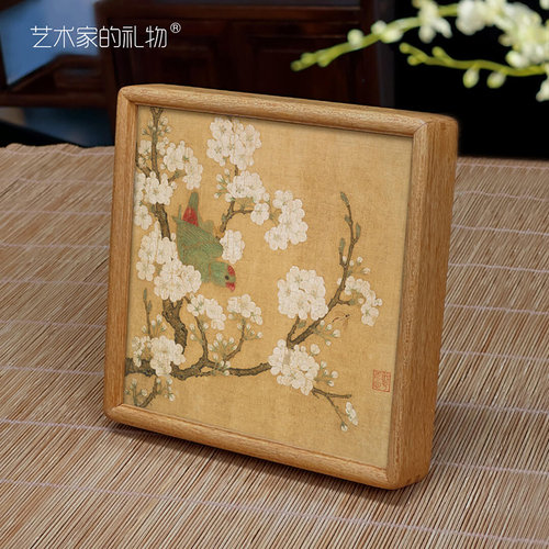 国画新中式实木摆台客厅餐厅玄关