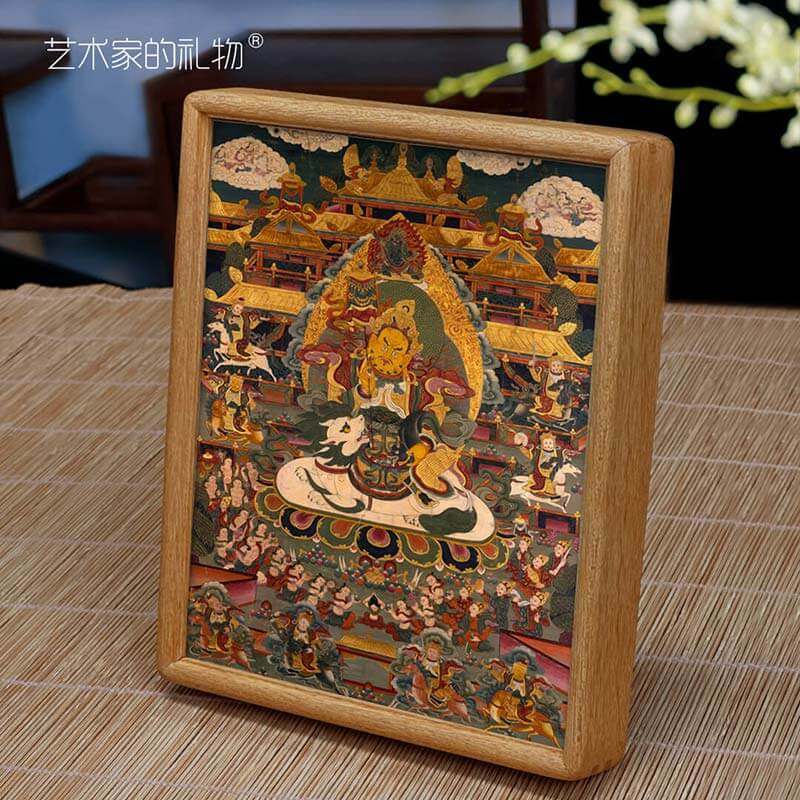 艺术家的礼物竖版实木摆台装饰画