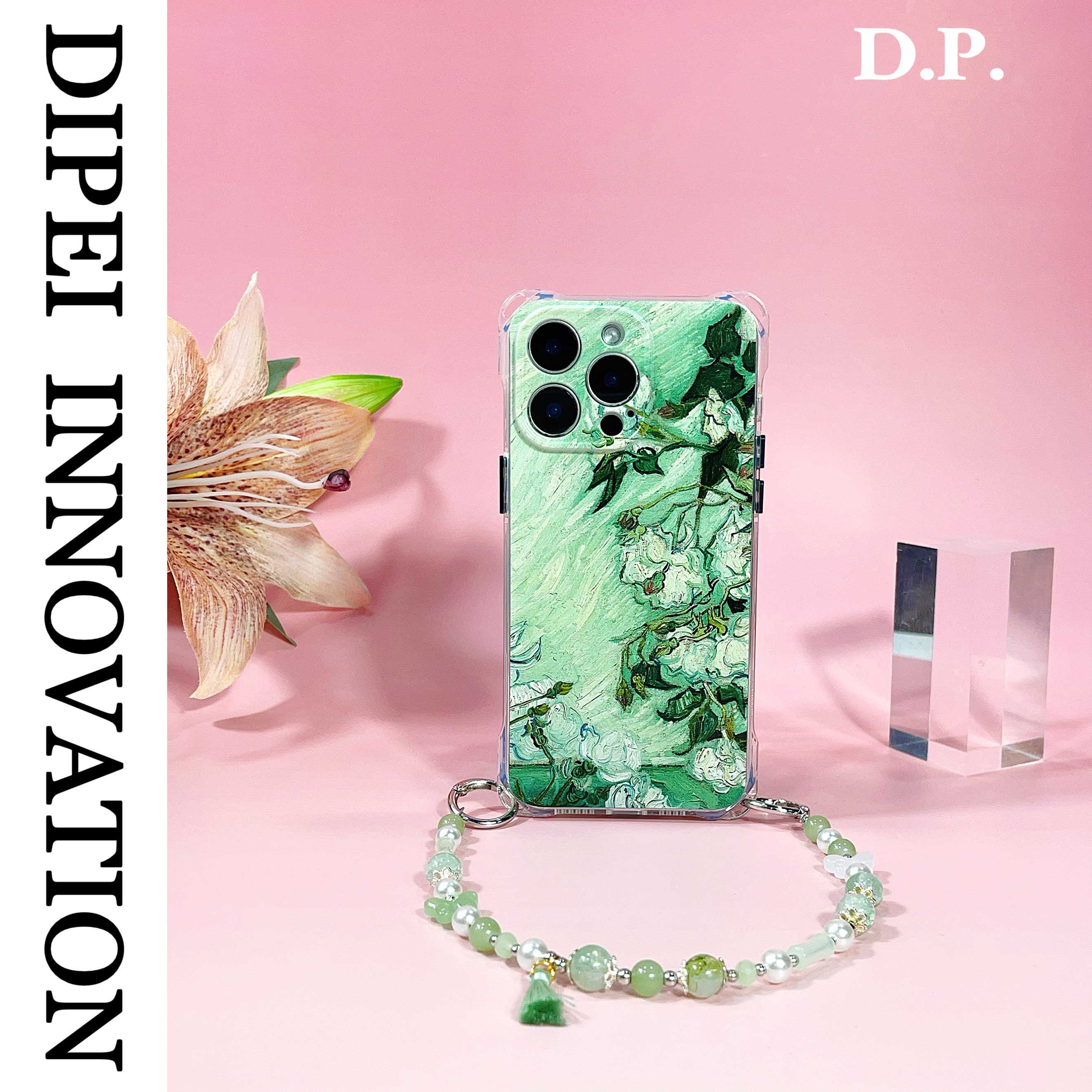 新中式绿油油花手机壳16promax