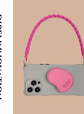 ins简约灰色斜挎挂绳手机壳15Promax手提手拎适用苹果iPhone14plus荣耀华为mate40挂绳防摔12Pro新款P60高级