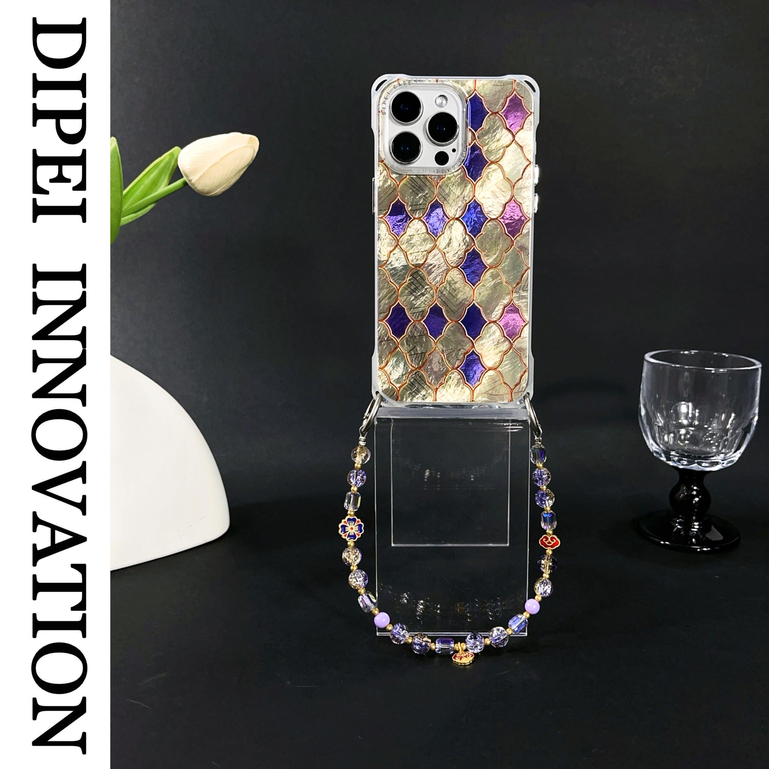 高级古玻璃窗四孔手机壳16promax