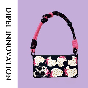 甜酷草莓挂绳手机壳15Promax手拎斜挎适用小米13荣耀华为Pura70Ultra苹果iPhone14plus防摔nova12女mate60pro