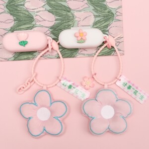 适用于SONY/索尼WF-C510蓝牙耳机保护套粉色郁金香花朵索尼WF-C710N/WF-C500/WF-C700N/YY2986一体式硅胶软壳