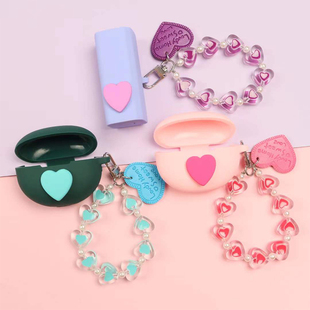 适用华为口红FreeBudsLipstick无线蓝牙耳机保护套粉色爱心4i软壳