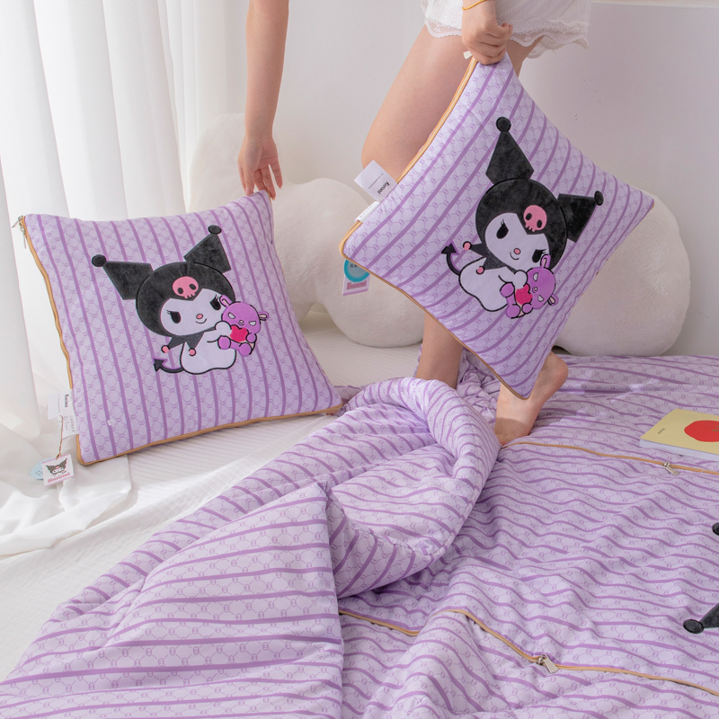 库洛米抱枕被子两用二合一车用靠枕午睡毯子办公室枕头Z空调夏凉