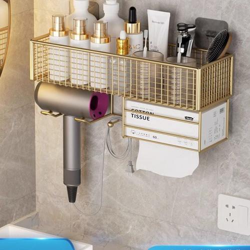 吹风机置物架卫生间浴室壁挂式支架洗漱台厕所洗手间免打孔收纳架