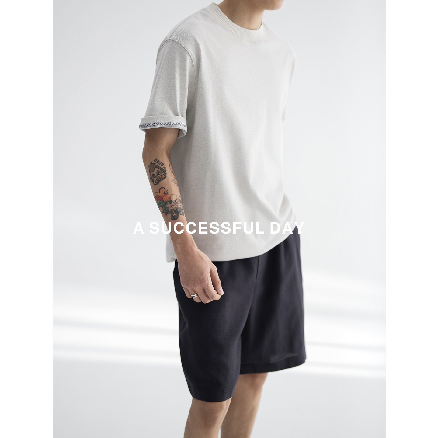 ASSDY|精选长绒棉/夏季极简老钱风短袖T恤男士民族风半袖体恤衫潮