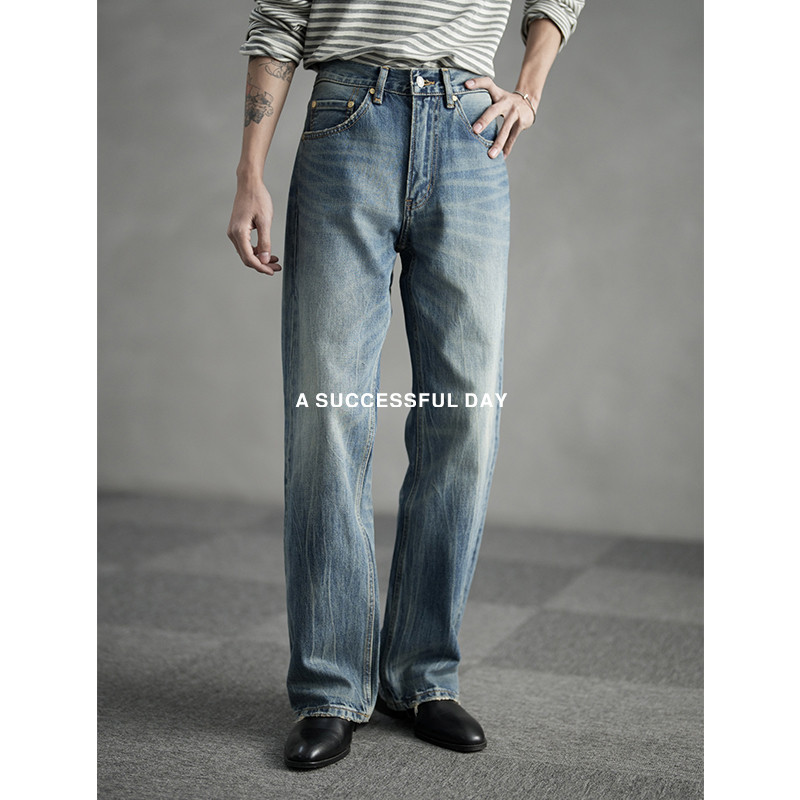 ASSDY|美国进口康龙/英国高士线/高品质重磅直筒牛仔裤男春长裤子